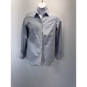 Gap 100% Cotton Fitted men’s button down long sleeve shirt Small Blue Striped